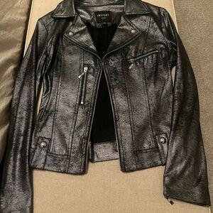 Insight Black Genuine Leather Biker Jacket